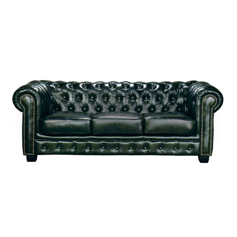 CHESTERFIELD-689 3-S Leather Antique Green