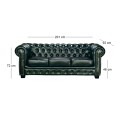 CHESTERFIELD-689 3-S Leather Antique Green