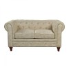 CHESTERFIELD York Kαναπές 2Θέσιος Σαλονιού - Καθιστικού, Ύφασμα Απόχρωση Μπεζ 150x82x77cm