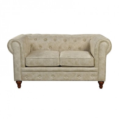 CHESTERFIELD York Kαναπές 2Θέσιος Σαλονιού - Καθιστικού, Ύφασμα Απόχρωση Μπεζ 150x82x77cm
