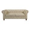 CHESTERFIELD York Kαναπές 3Θέσιος Σαλονιού - Καθιστικού, Ύφασμα Απόχρωση Μπεζ 190x82x77cm