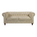 CHESTERFIELD York Kαναπές 3Θέσιος Σαλονιού - Καθιστικού, Ύφασμα Απόχρωση Μπεζ 190x82x77cm