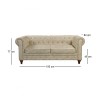 CHESTERFIELD York Kαναπές 3Θέσιος Σαλονιού - Καθιστικού, Ύφασμα Απόχρωση Μπεζ 190x82x77cm