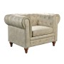CHESTERFIELD York Πολυθρόνα Σαλονιού - Καθιστικού, Ύφασμα Απόχρωση Μπεζ 110x82x77cm