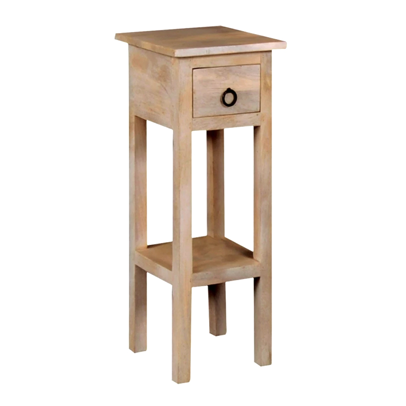 CLASSIC Stand - Τραπεζάκι Βοηθητικό Η.65cm, 1 Συρτάρι, Ξύλο Ακακία Φυσικό
