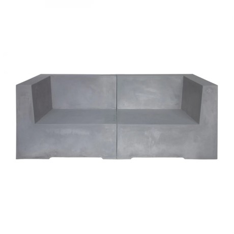 Καναπές κήπου Concrete διθέσιος χρώμα cement grey 166x81x65εκ.