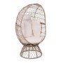 CROWN Egg Leisure Chair, Wicker Beige, Cushion White