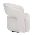 CUBA Revolving Armchair, Teddy White Fabric
