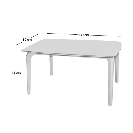 DALIN Table 130x80cm White Wood/Sintered Stone White Marble