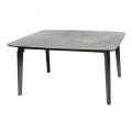 DALIN Table 130x80cm Black Wood/Sintered Stone Grey Marble