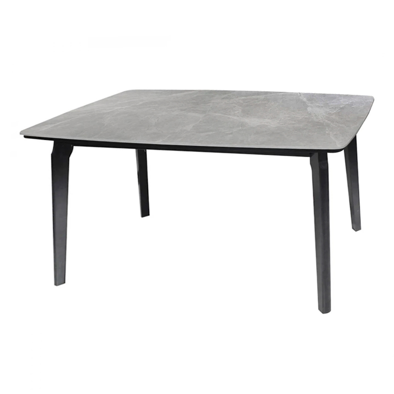 DALIN Table 130x80cm Black Wood/Sintered Stone Grey Marble