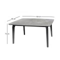 DALIN Table 130x80cm Black Wood/Sintered Stone Grey Marble