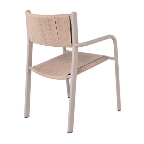 DENVER Armchair Alu, Rope Wicker Beige