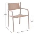 DENVER Armchair Alu, Rope Wicker Beige
