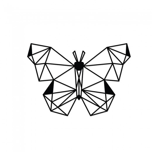 Διακοσμητικό τοίχου Butterfly Megapap μεταλλικό χρώμα μαύρο 50x2x35εκ.