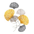 Διακοσμητικό τοίχου Metal Flower Megapap μεταλλικό χρώμα bronze - ασημί 75x100εκ.