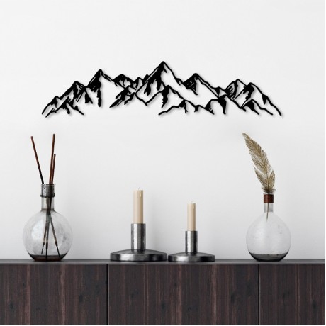 Mountain Megapap metal wall art in black color 47x40cm.