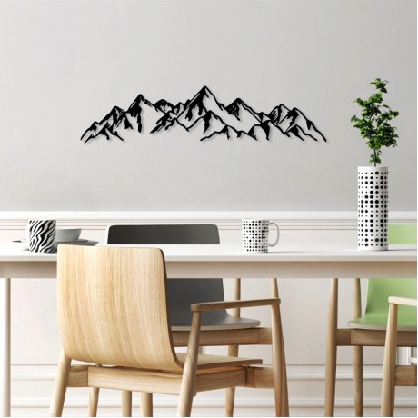 Mountain Megapap metal wall art in black color 47x40cm.