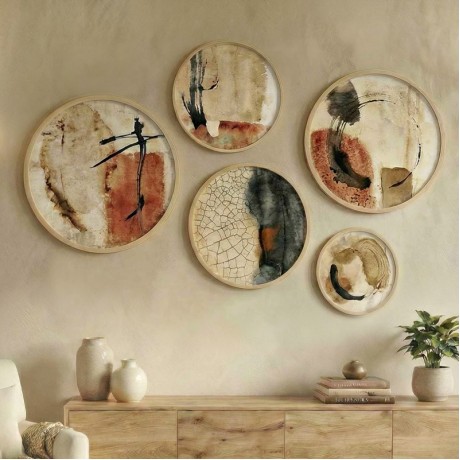 Nima Megapap Wall decoration set of 5 pieces wooden - Mdf natural color