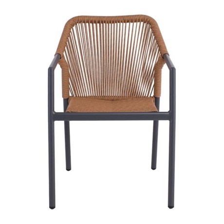 DINA Armchair Alu Anthracite/Rope Wicker Natural