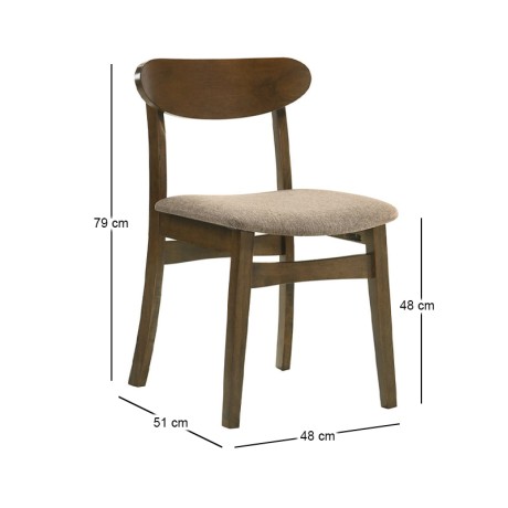 DOM Chair Walnut (Fabric Brown)
