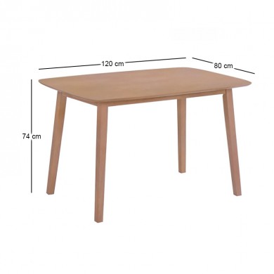DOM Τραπέζι Τραπεζαρίας, Mdf Απόχρωση Oak 80x120x74cm