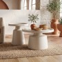 DOS Set-2 Coffee Tables D.50cm+D.70cm Metal White Dot