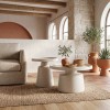 DOS Set-2 Coffee Tables D.50cm+D.70cm Metal White Dot