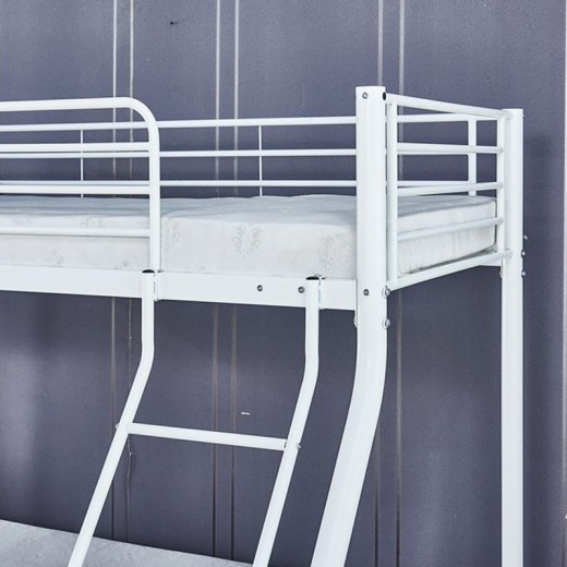 DOUBLE Deck Bed (140x190+90x190)cm Metal White