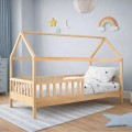 DREAM τ.Montessori Παιδικό Κρεβάτι, για Στρώμα 90x190cm, Ξύλο Πεύκου Απόχρωση Φυσικό 197x97x132cm