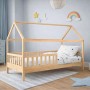 Κρεβάτι παιδικό Dream Montessori ξύλο πεύκου χρώμα φυσικό με στρώμα 90x190/19εκ.