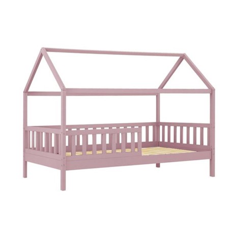 Κρεβάτι παιδικό Dream Montessori ξύλο πεύκου χρώμα ροζ με στρώμα 90x190/19εκ.