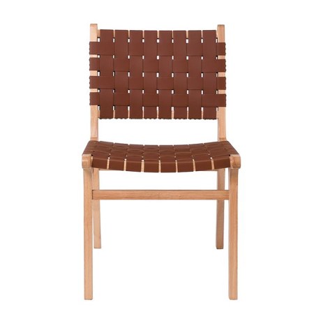 DUNE Chair Natural, Seat-Back Pu Brown Straps