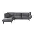 EMERALD Left Facing Corner Sofa Anthracite Corduroy Fabric