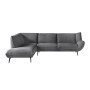 EMERALD Left Facing Corner Sofa Anthracite Corduroy Fabric