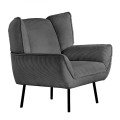EMERALD Πολυθρόνα Σαλονιού - Καθιστικού, Ύφασμα Κοτλέ Ανθρακί 83x83x92cm