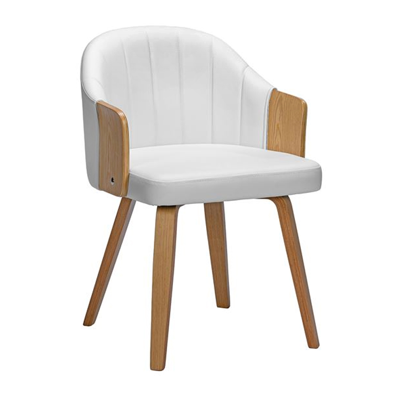 ENZO Armchair Natural/Pu White