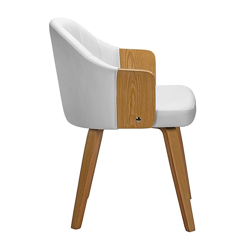ENZO Armchair Natural/Pu White