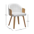 ENZO Armchair Natural/Pu White
