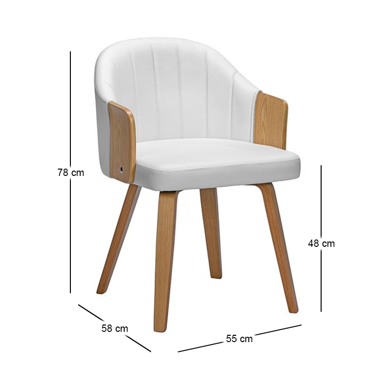 ENZO Armchair Natural/Pu White