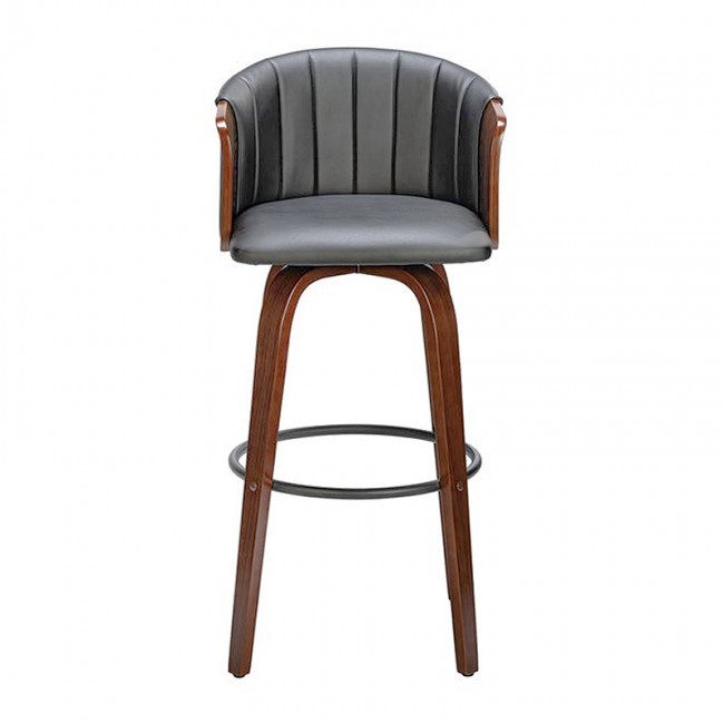 ENZO Σκαμπό Bar Καρυδί, Pu Μαύρο 50x50x78/103cm