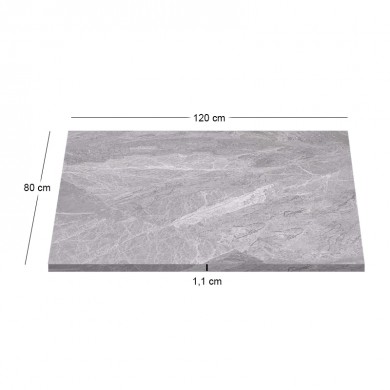 Επιφάνεια Μάρμαρο Sintered Stone, Απόχρωση Grey Marble (MDF για στήριξη βάσης) 80x120cm/11mm