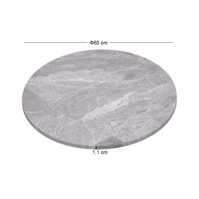 Επιφάνεια Μάρμαρο Sintered Stone, Απόχρωση Grey Marble (MDF για στήριξη βάσης) Φ60cm/11mm