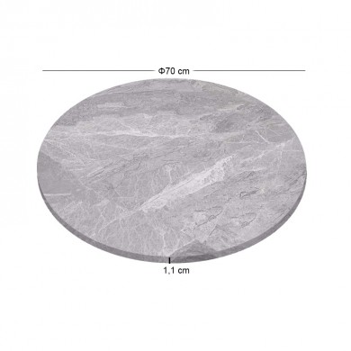 Επιφάνεια Μάρμαρο Sintered Stone, Απόχρωση Grey Marble (MDF για στήριξη βάσης) Φ70cm/11mm