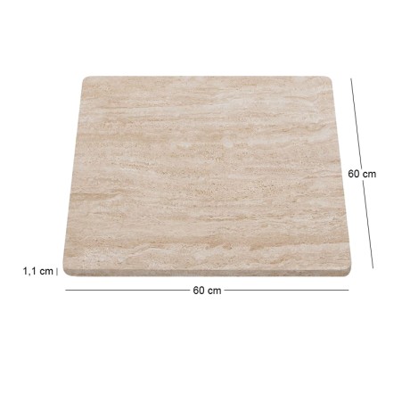 Επιφάνεια τραπεζιού sintered stone χρώμα travertine 60x60εκ.