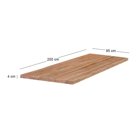 LIZARD Table Top 200x95/4cm, Acacia Natural Finish