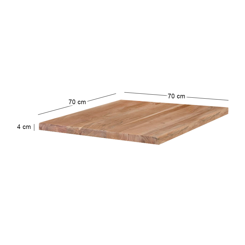 LIZARD Table Top 70x70/4cm, Acacia Natural Finish