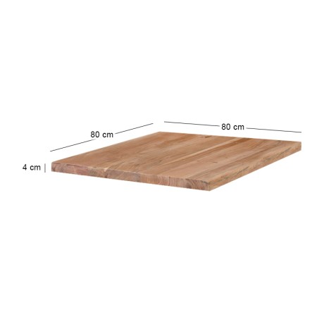 LIZARD Table Top 80x80/4cm, Acacia Natural Finish