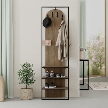 Έπιπλο εισόδου Archy Megapap χρώμα ανοιχτό καρυδί 53x31,7x180εκ.