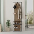 Archy Megapap entrance furniture made of melamine - metal light walnut color 53x31.7x180cm.